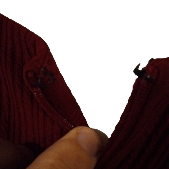 Lane Bryant Dress Deep Merlot Purple Textured Stretch Zip Back Pocketed 26/28 - Picture 8 of 8